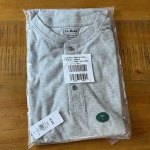 L.L. Bean | Comfort Stretch Pima Tee Shirt LongSleeve Henley | LARGE TALL | NWT